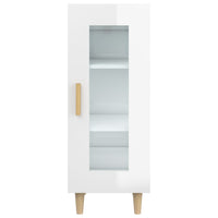 Credenza Bianco Lucido 34,5x34x90 cm in Legno Multistrato 812399