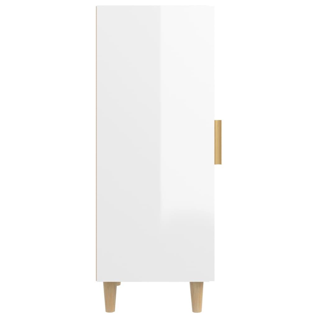 Credenza Bianco Lucido 34,5x34x90 cm in Legno Multistrato 812399