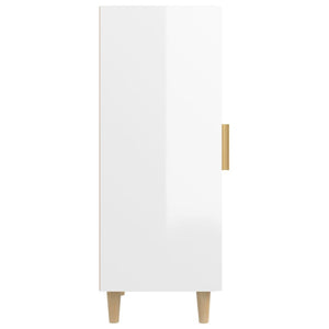Credenza Bianco Lucido 34,5x34x90 cm in Legno Multistrato 812399