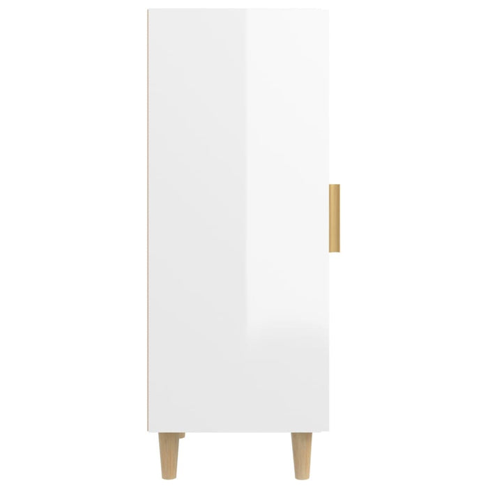 Credenza Bianco Lucido 34,5x34x90 cm in Legno Multistrato 812399