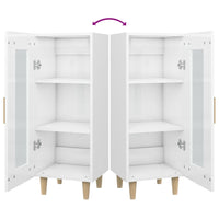 Credenza Bianco Lucido 34,5x34x90 cm in Legno Multistrato 812399