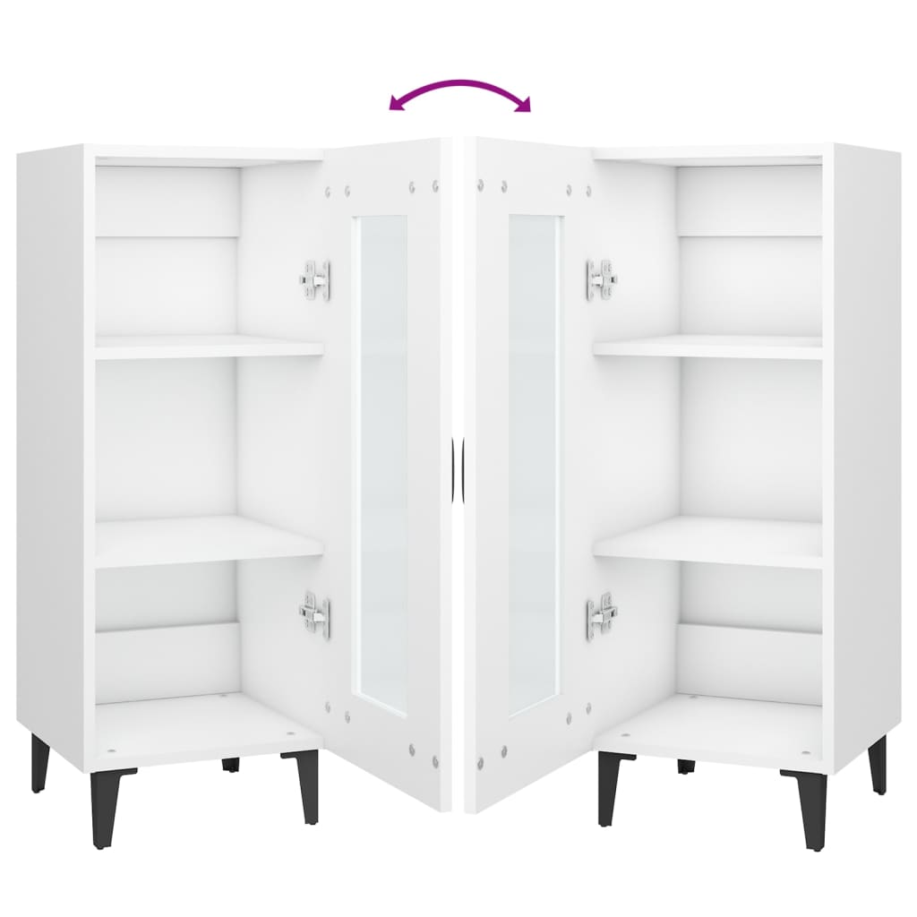 Credenza Bianca 34,5x34x90 cm in Legno Multistrato 812402