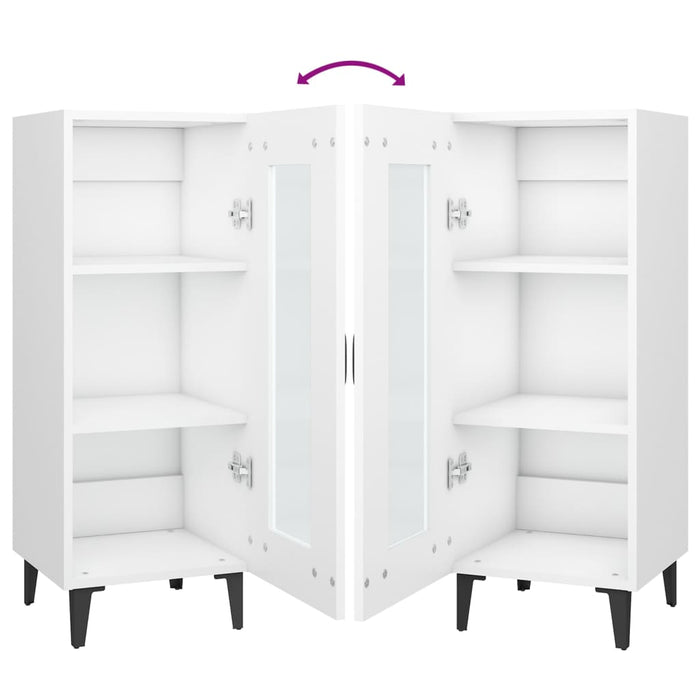 Credenza Bianca 34,5x34x90 cm in Legno Multistrato 812402