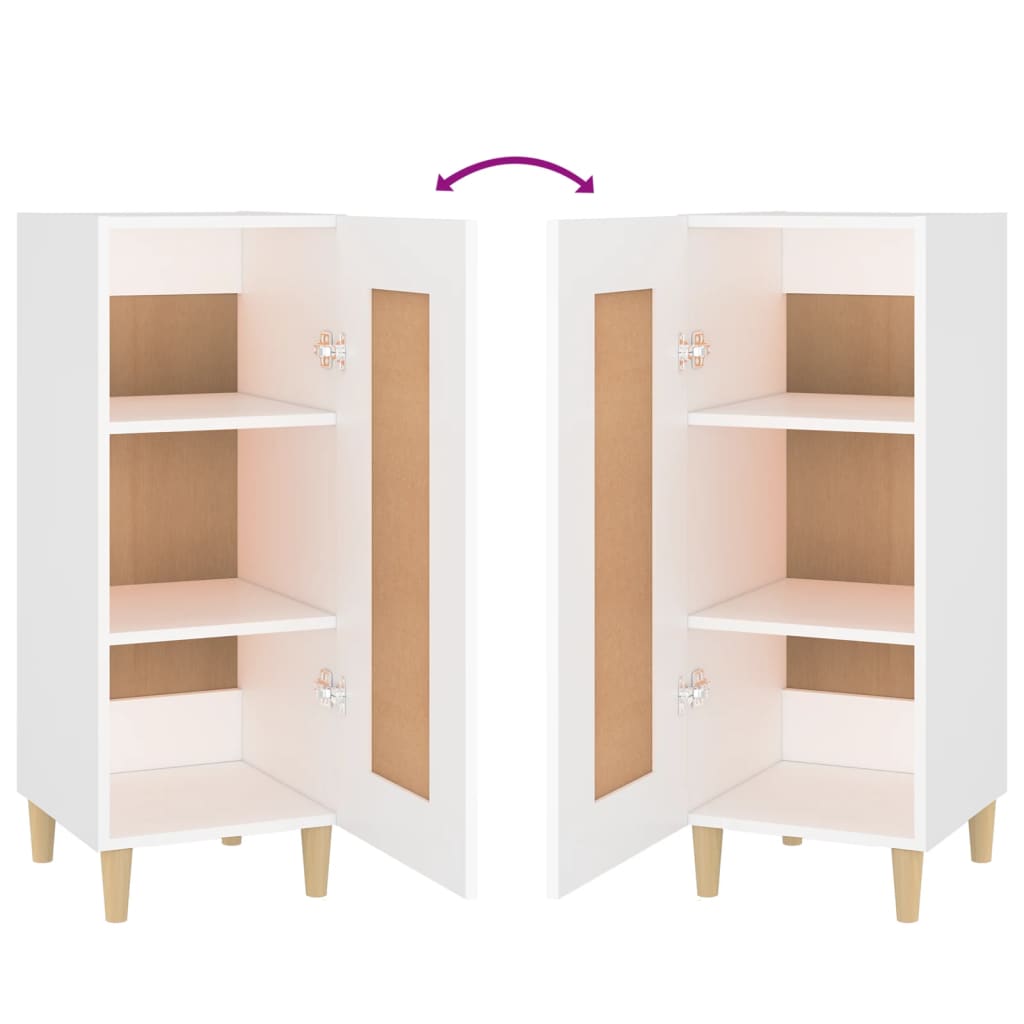 Credenza Bianca 34,5x34x90 cm in Legno Multistrato 812411