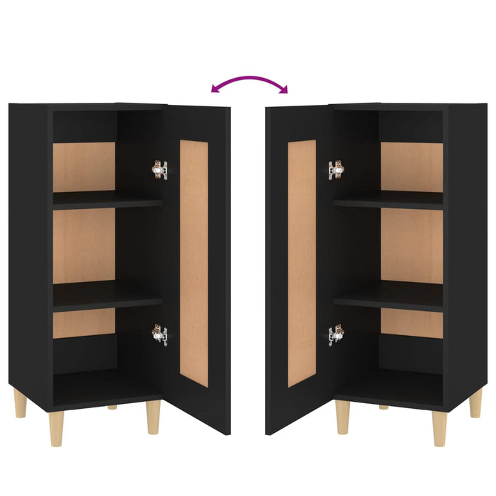 Credenza Nero 34,5x34x90 cm in Legno Multistrato 812412