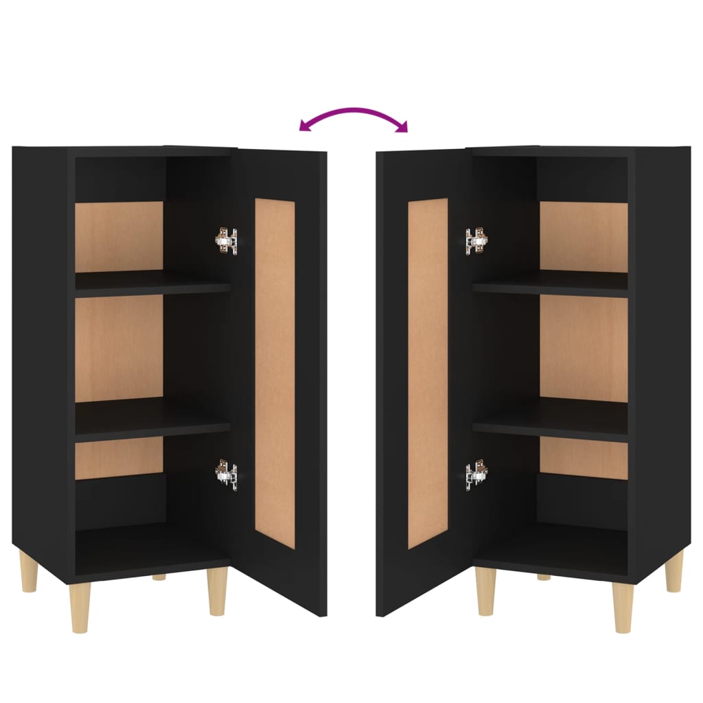 Credenza Nero 34,5x34x90 cm in Legno Multistrato 812412