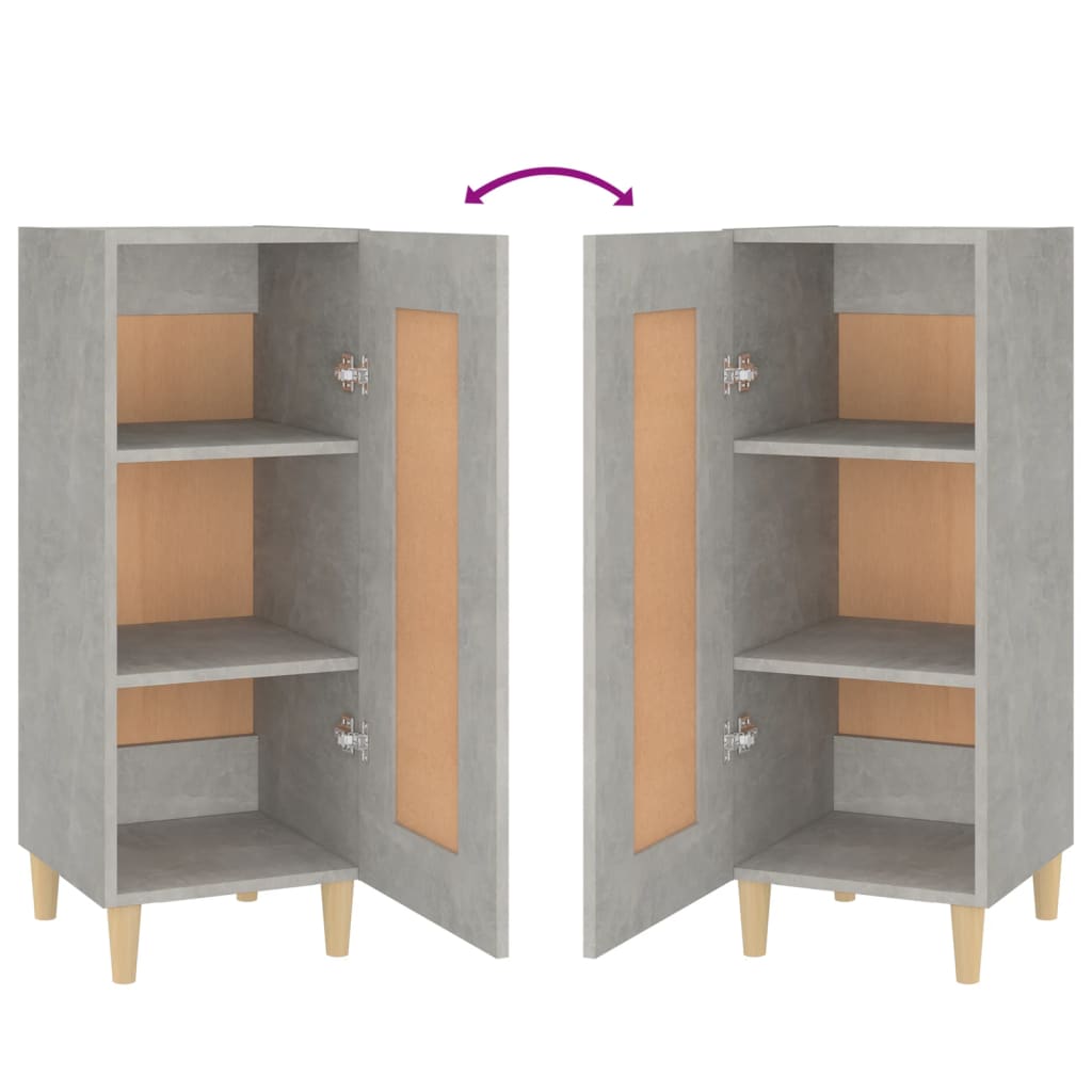 Credenza Grigio Cemento 34,5x34x90 cm in Legno Multistrato 812415