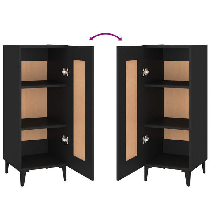 Credenza Nero 34,5x34x90 cm in Legno Multistrato cod mxl 12952