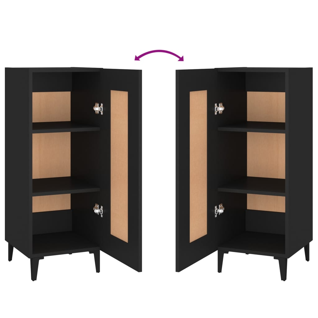 Credenza Nero 34,5x34x90 cm in Legno Multistrato 812421