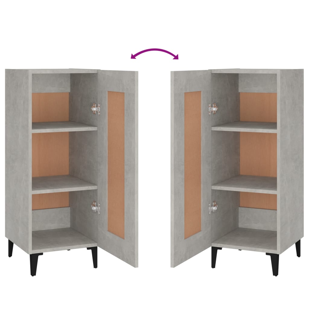 Credenza Grigio Cemento 34,5x34x90 cm in Legno Multistrato 812424