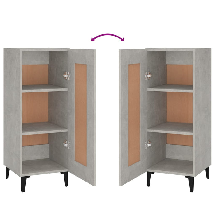 Credenza Grigio Cemento 34,5x34x90 cm in Legno Multistrato 812424