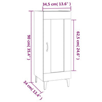 Credenza Grigio Cemento 34,5x34x90 cm in Legno Multistrato 812424