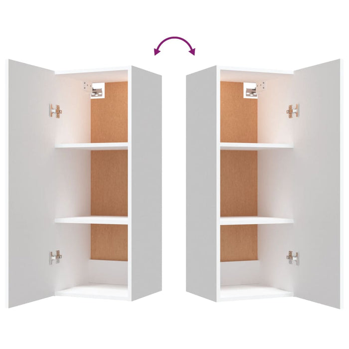 Armadietto a Muro Bianco 34,5x34x90 cm in Legno Multistrato 812429