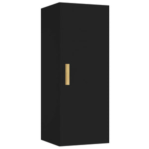 Armadietto a Muro Nero 34,5x34x90 cm in Legno Multistrato 812430