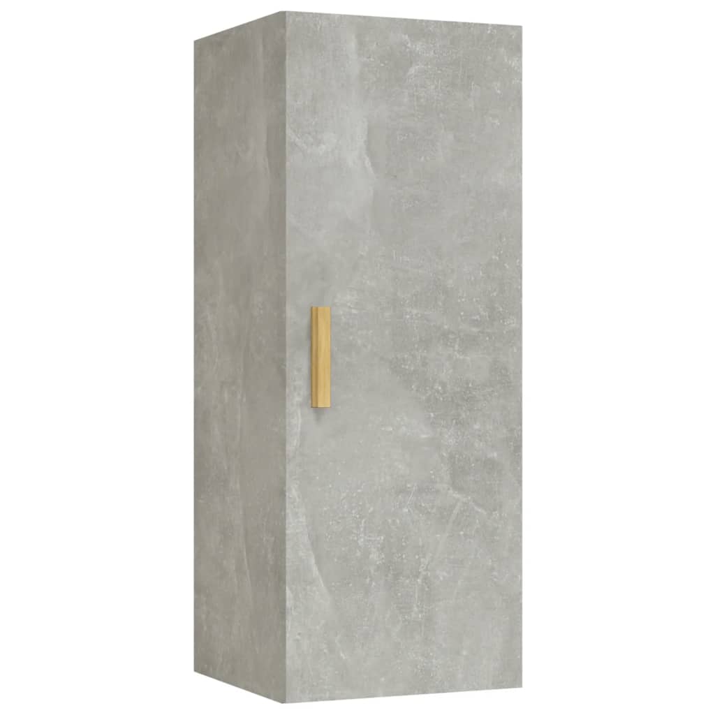 Armadietto a Muro Grigio Cemento 34,5x34x90cm Legno Multistrato 812433