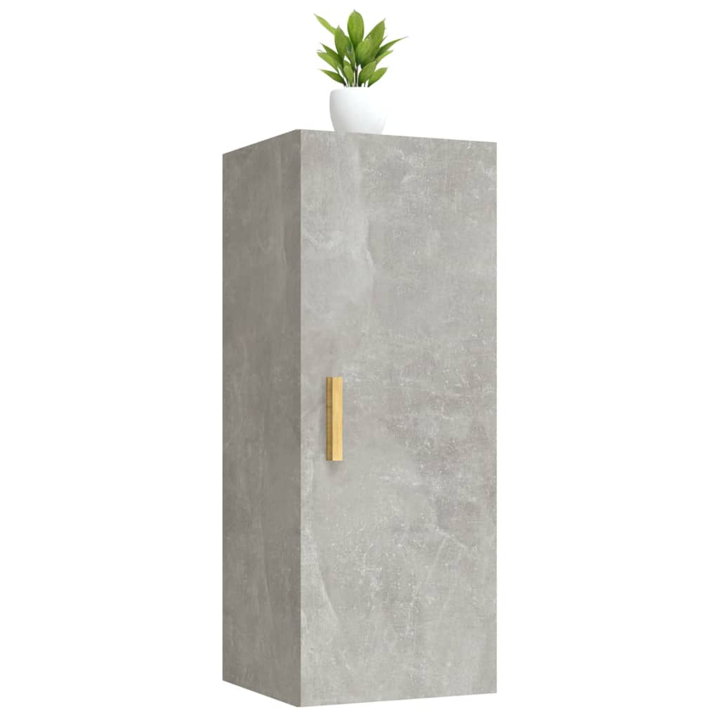 Armadietto a Muro Grigio Cemento 34,5x34x90cm Legno Multistrato 812433