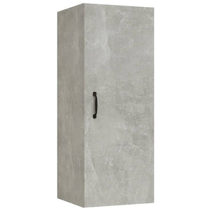 Mobile Pensile Muro Grigio Cemento 34,5x34x90 Legno Multistrato 812442