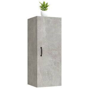 Mobile Pensile Muro Grigio Cemento 34,5x34x90 Legno Multistrato 812442