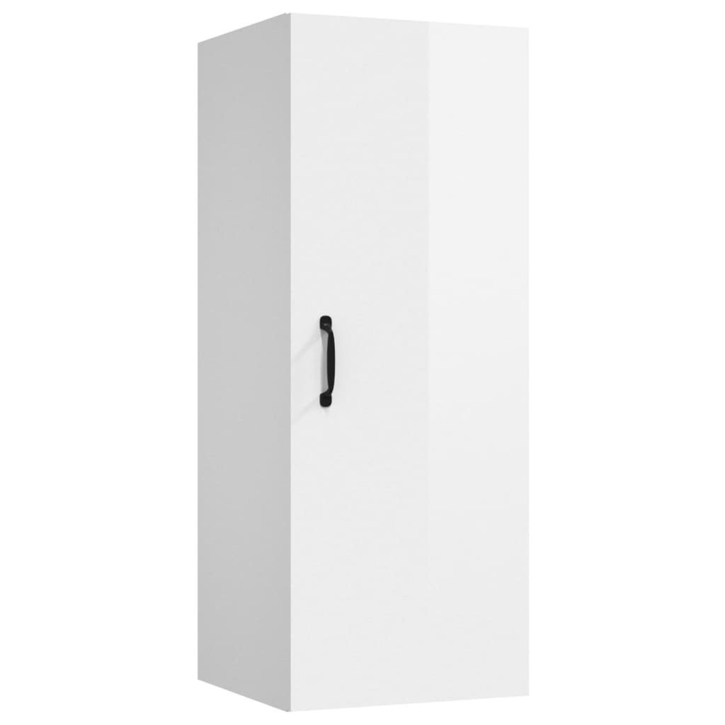Mobile Parete Bianco Lucido 34,5x34x90 cm in Legno Multistrato 812444