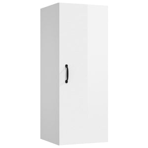 Mobile Parete Bianco Lucido 34,5x34x90 cm in Legno Multistrato 812444