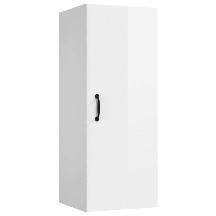 Mobile Parete Bianco Lucido 34,5x34x90 cm in Legno Multistrato 812444