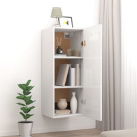 Mobile Parete Bianco Lucido 34,5x34x90 cm in Legno Multistrato 812444