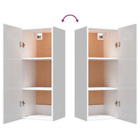 Mobile Parete Bianco Lucido 34,5x34x90 cm in Legno Multistrato 812444