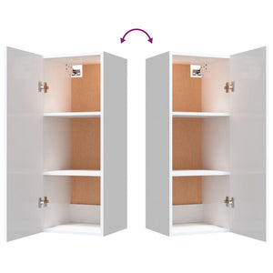 Mobile Parete Bianco Lucido 34,5x34x90 cm in Legno Multistrato 812444