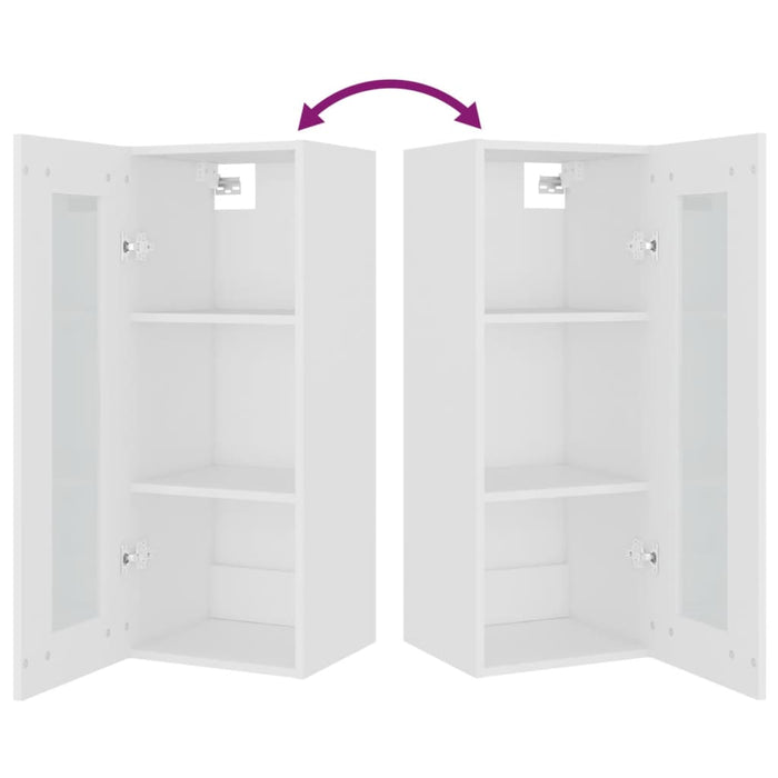 Armadietto Pensile a Parete Bianco 34,5x34x90 cm 812447