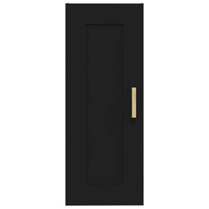 Armadietto a Muro Nero 35x34x90 cm in Legno Multistrato 812466