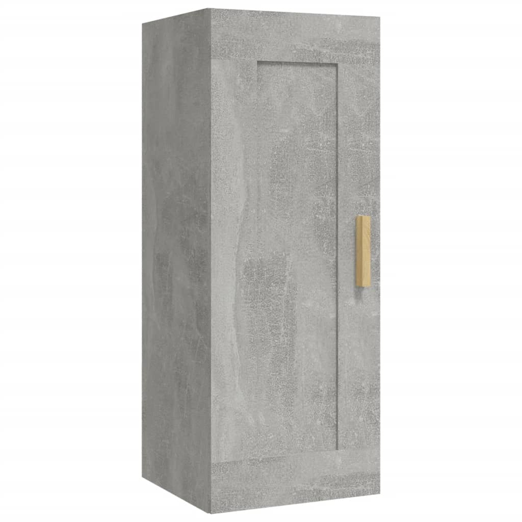 Armadietto a Muro Grigio Cemento 35x34x90 cm Legno Multistrato 812469
