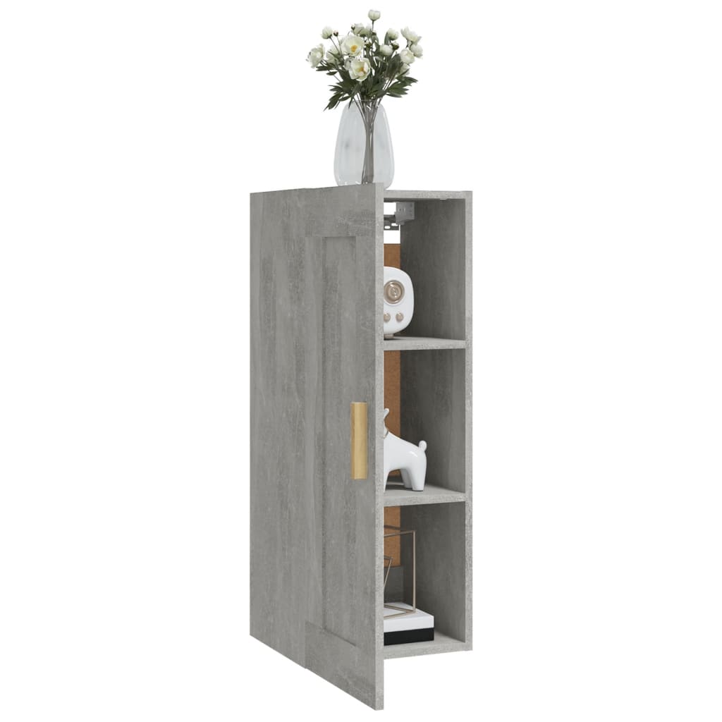 Armadietto a Muro Grigio Cemento 35x34x90 cm Legno Multistrato 812469