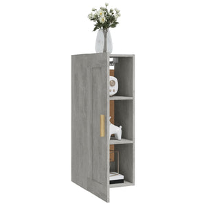 Armadietto a Muro Grigio Cemento 35x34x90 cm Legno Multistrato 812469