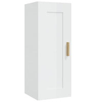 Armadietto a Muro Bianco Lucido 35x34x90 cm Legno Multistrato 812471
