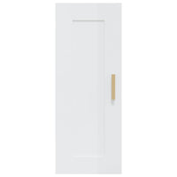 Armadietto a Muro Bianco Lucido 35x34x90 cm Legno Multistrato 812471