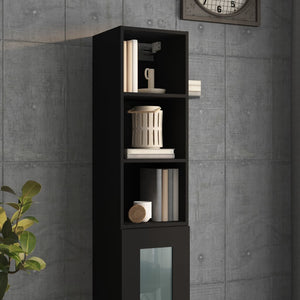 Mobile Pensile Nero 34,5x32,5x90 cm in Legno Multistrato 812484