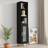 Mobile Pensile Nero 34,5x32,5x90 cm in Legno Multistrato 812484