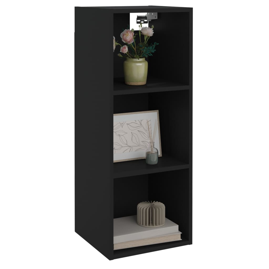 Mobile Pensile Nero 34,5x32,5x90 cm in Legno Multistrato 812484