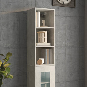 Mobile Pensile Grigio Cemento 34,5x32,5x90cm Legno Multistrato 812487