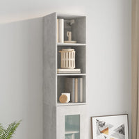 Mobile Pensile Grigio Cemento 34,5x32,5x90cm Legno Multistrato 812487