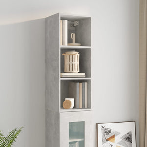 Mobile Pensile Grigio Cemento 34,5x32,5x90cm Legno Multistrato 812487