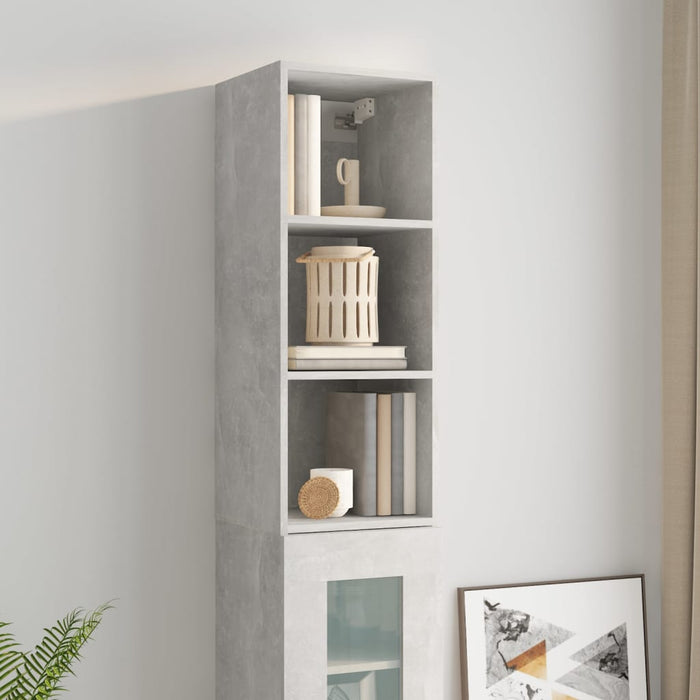 Mobile Pensile Grigio Cemento 34,5x32,5x90cm Legno Multistrato 812487