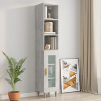 Mobile Pensile Grigio Cemento 34,5x32,5x90cm Legno Multistrato 812487