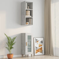 Mobile Pensile Grigio Cemento 34,5x32,5x90cm Legno Multistrato 812487