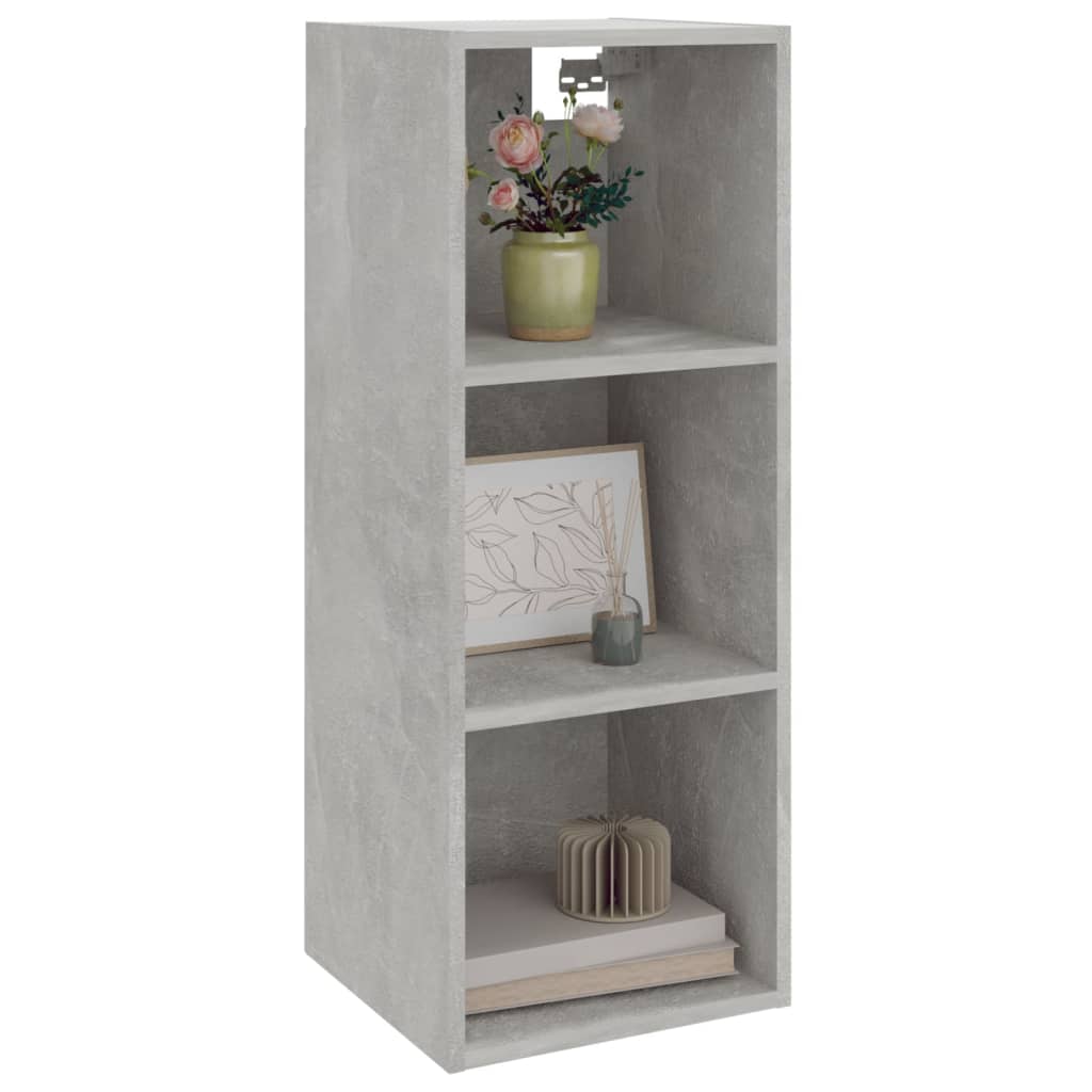 Mobile Pensile Grigio Cemento 34,5x32,5x90cm Legno Multistrato 812487
