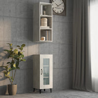 Mobile Pensile Grigio Cemento 34,5x32,5x90cm Legno Multistrato 812487