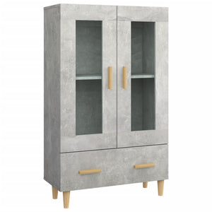 Credenza-Buffet-Armadio da cucina Grigio Cemento 70x31x115 cm in Legno Multistrato