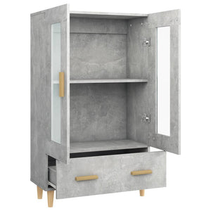 Credenza-Buffet-Armadio da cucina Grigio Cemento 70x31x115 cm in Legno Multistrato