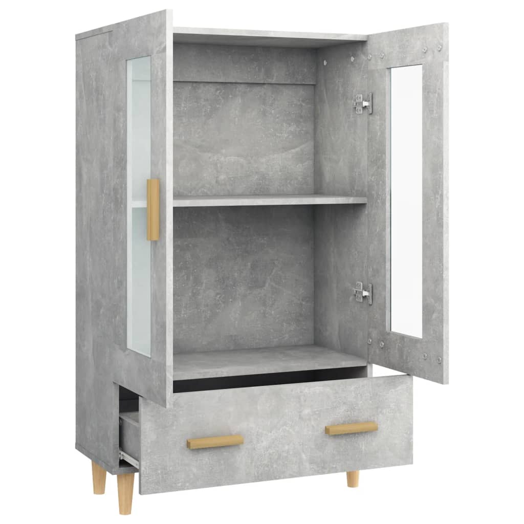 Credenza Grigio Cemento 70x31x115 cm in Legno Multistrato 812550