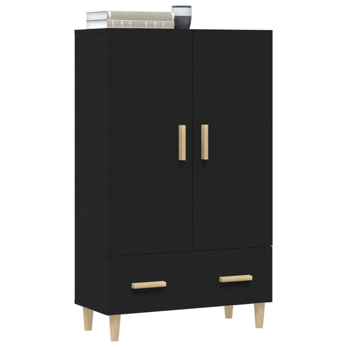 Credenza-Buffet-Armadio da cucina Nera 70x31x115 cm in Legno Multistrato